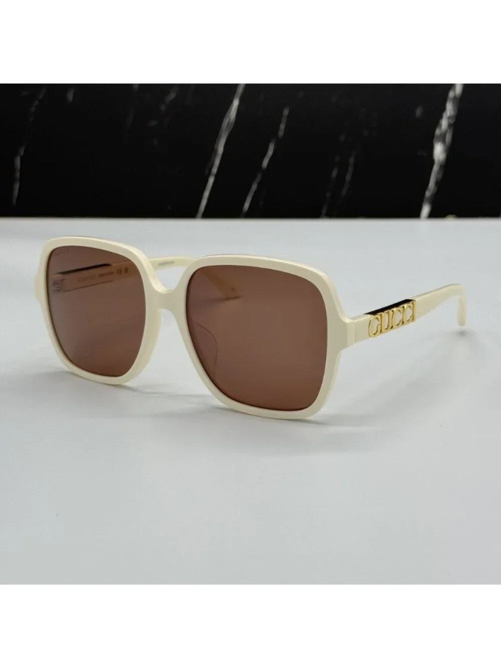 New Gucci GG1189SA 005 White Brown Women Sunglasses